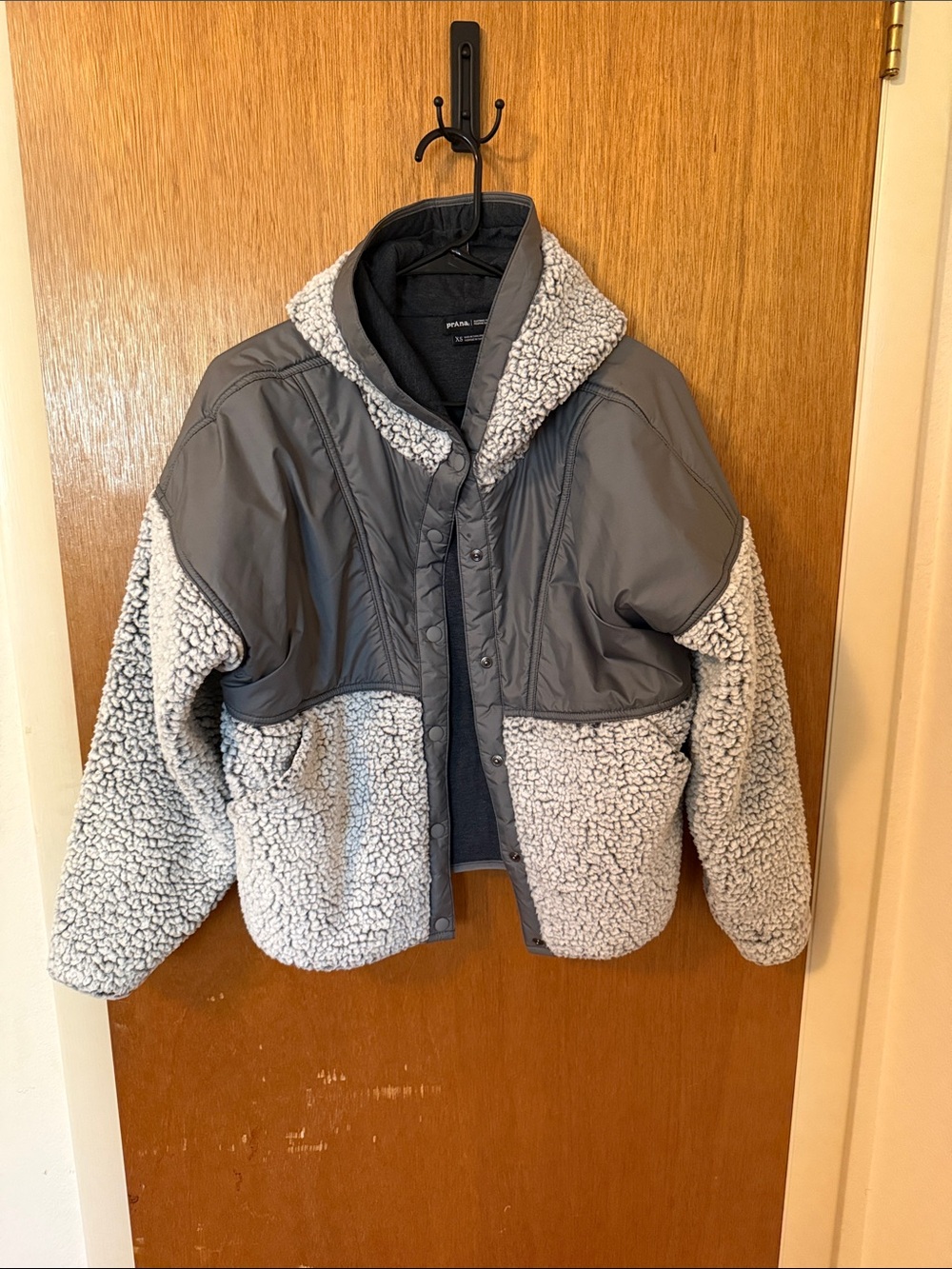 Prana Two-Tone Gray Sherpa Hybrid Jacket